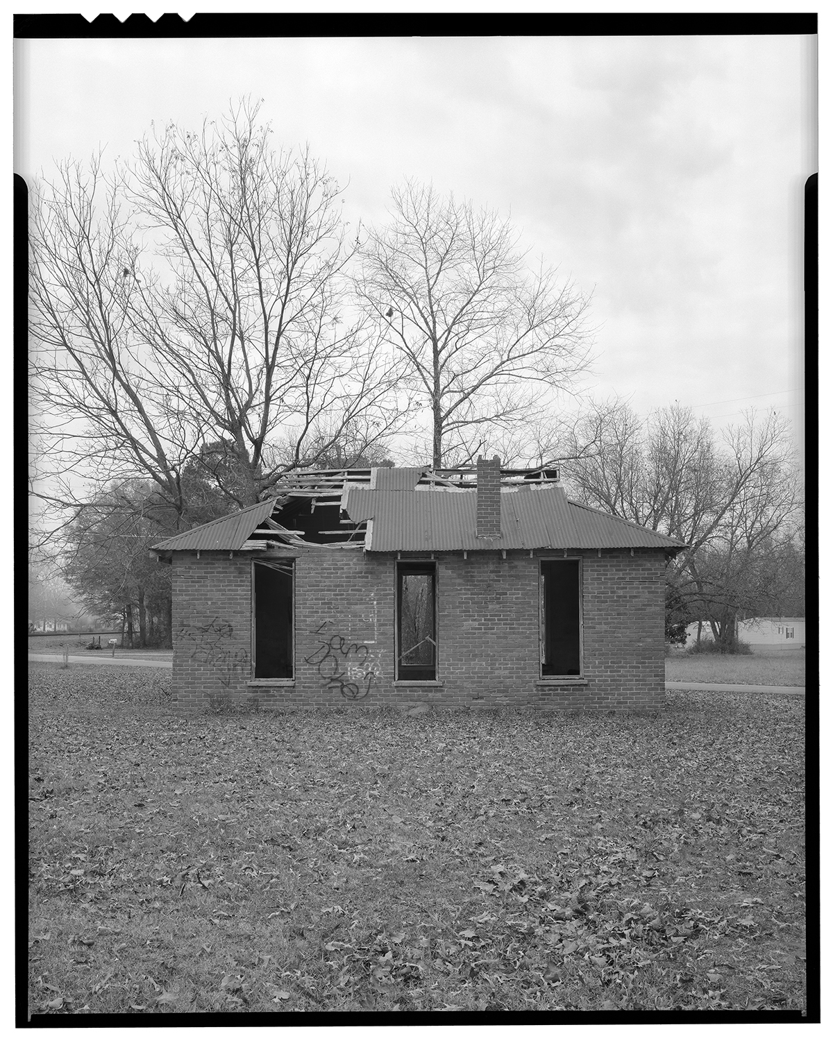 School in Beebe in Black & White